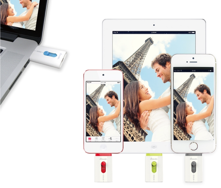 PQI Gmobi iStick одновременно могут работать и с iOS-, и с USB-устройствами